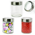 Modern Round Jar Small w/See Thru Lid w/Salt Water Taffy